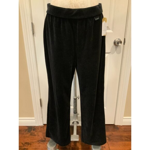 St. John Sport Black Velvet Pants W/ Elastic Waist, Size Small - Picture 1 of 7
